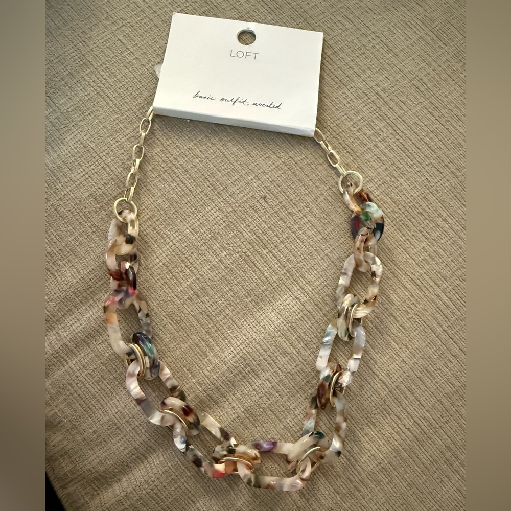 NWT Loft Colorful Chain Link Necklace